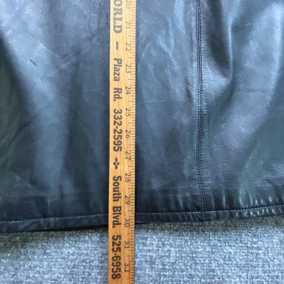 Pelle Studio By Wilsons Leather Jacket Womens Black XL Button Mid Long Classic - Picture 9 of 16
